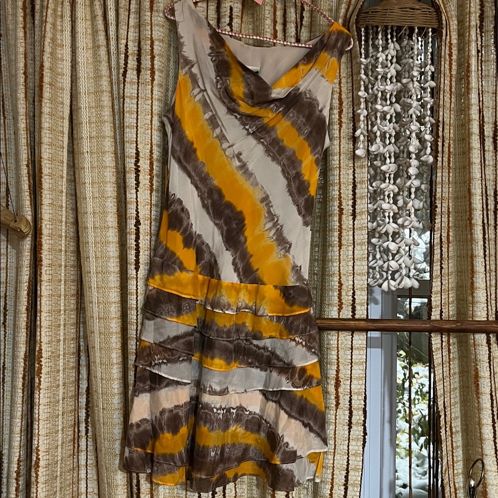 Joseph Ribkoff Sunset Strip Cocktail Midi Dress - Size Large